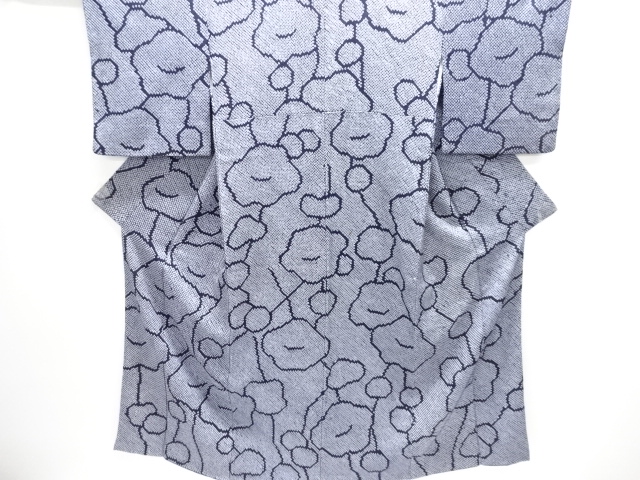 本総絞り　梅模様付け下げ小紋着物